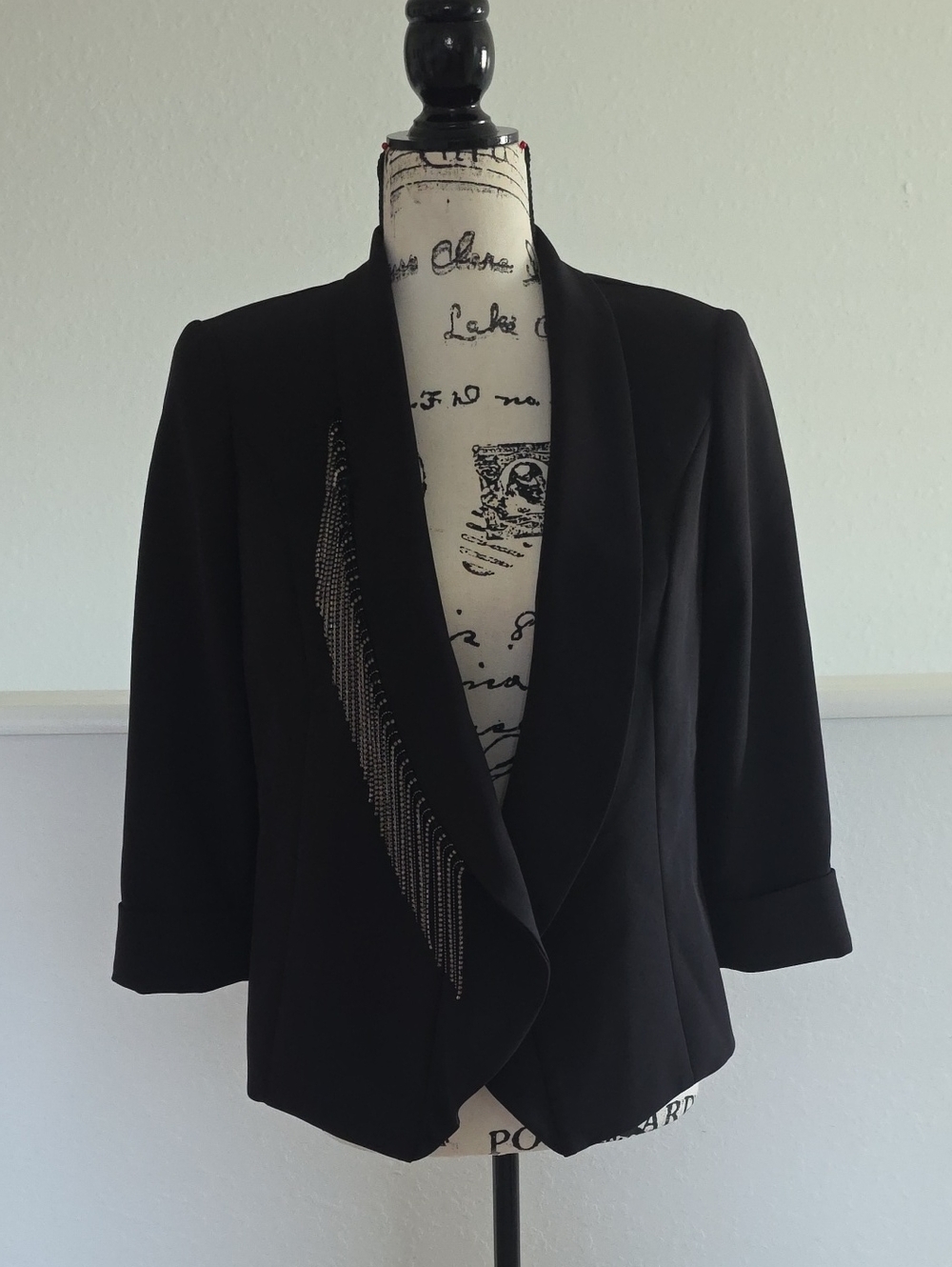 Alberto Makali Rhinestone Fringe Jacket